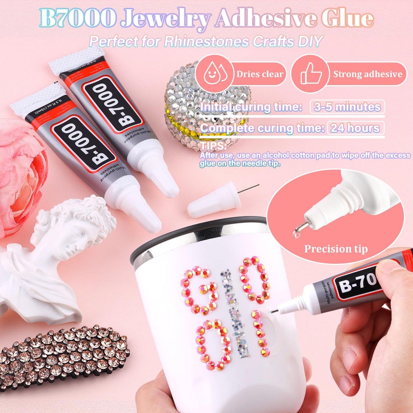 30000Pcs Resin Red AB Rhinestones for Bedazzling Crafting with b7000 Jewelry Glue, Bulk Flatback Gems Bedazzler Kit for Crafts Clothes Shoes Fabric Nail Diamond Art, Assorted Size 2/3/4/5/6mm-Velvo Beauty