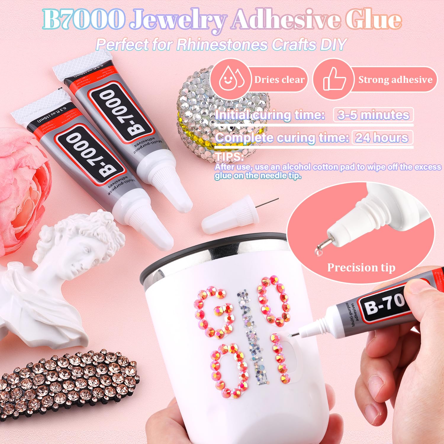 30000Pcs Resin Red AB Rhinestones for Bedazzling Crafting with b7000 Jewelry Glue, Bulk Flatback Gems Bedazzler Kit for Crafts Clothes Shoes Fabric Nail Diamond Art, Assorted Size 2/3/4/5/6mm-Velvo Beauty
