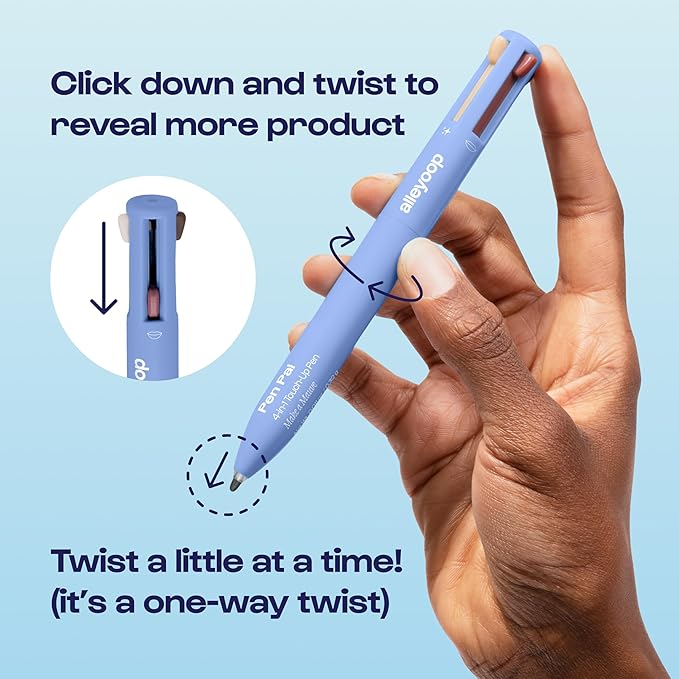Alleyoop Pen Pal Touch-Up 4-in-1 Makeup Pen, Make A Mauve (Light - Medium) - Travel Make Up Set with Eyeliner, Brow Pencil, Highlighter & Lip Liner - High-Pigment Formula, Easy & Smooth Application-Velvo Beauty