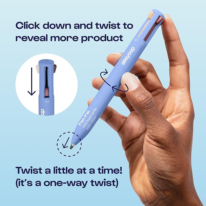 Alleyoop Pen Pal 4-in-1 Makeup Pen - Comes with Eyeliner, Highlighter, Lip Liner, and Eyebrow Pencil - Touch Up On the Go - Cruelty-Free, Vegan (In A Rouge (Light))-Velvo Beauty