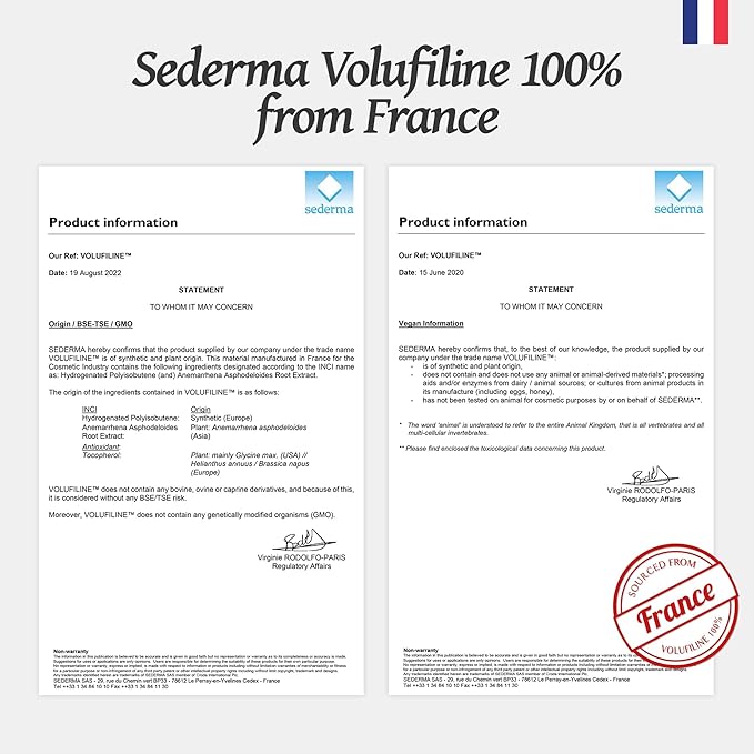 [Volufiline 12.5ml] 100% Pure Volufiline from SEDERMA (France) | DIY Skincare - Face Serum | Cosmetic Grade | For Face & Body Improved Fine Lines & Skin Elasticity-Velvo Beauty