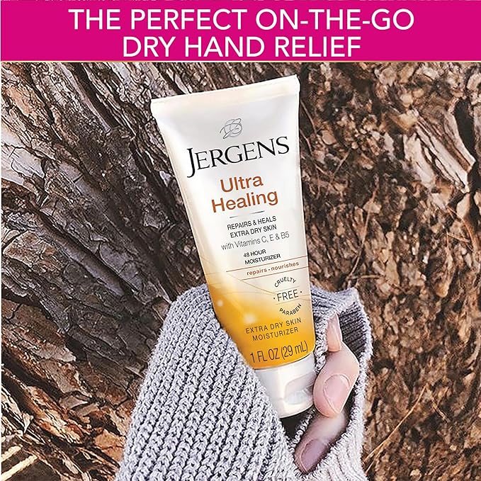 Jergens Ultra Healing Dry Skin Moisturizer, Travel Size Body and Hand Lotion, 1 Oz (Pack of 24)-Velvo Beauty