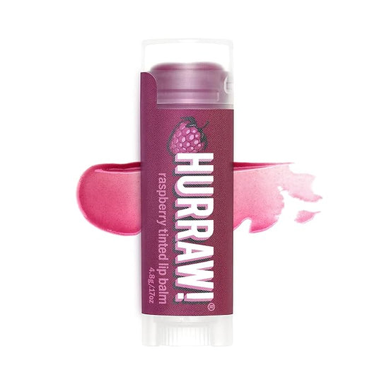 Hurraw! Raspberry Tinted Lip Balm: (Sheer Berry Tint) Organic, Certified Vegan, Cruelty and Gluten Free. Non-GMO, 100% Natural Ingredients. Bee, Shea, Soy and Palm Free. Made in USA-Velvo Beauty