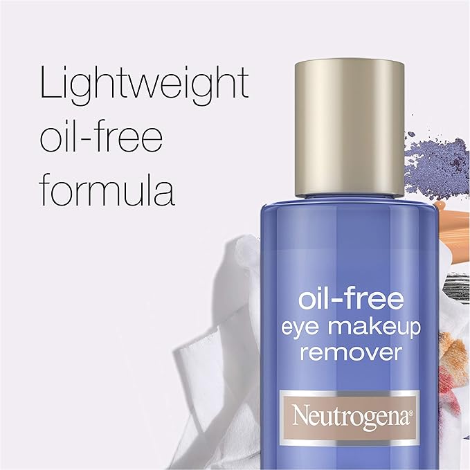 Neutrogena Gentle Oil-Free Eye Makeup Remover & Cleanser for Sensitive Eyes, Non-Greasy Makeup Remover, Removes Waterproof Mascara, Dermatologist & Ophthalmologist Tested, 5.5 fl. oz, 3 Pack-Velvo Beauty