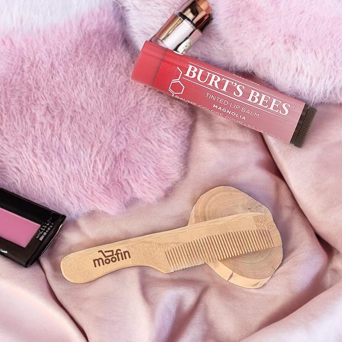 Tinted Magnolia Lip Balm, 0.15 Oz - Moisturizing Lip Care With Moofin Wooden Comb, Magnolia Lip Balm With A Hint Of Color (Pack Of 1)-Velvo Beauty