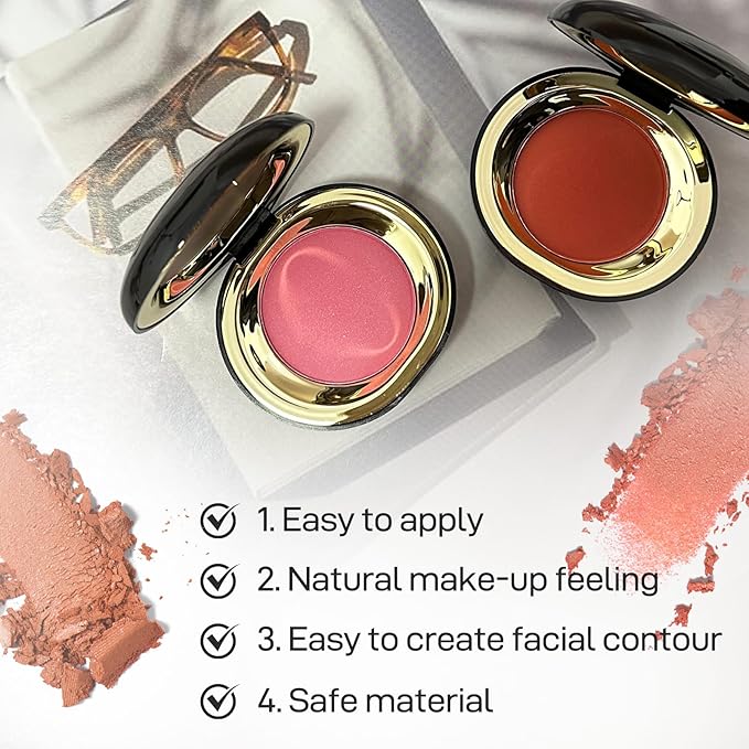 Face Blush for Cheeks Waterproof Cream Blush makeup, Soft Face Blush Natural Makeup Lightweight & Natural Matte Finish Long Lasting Makeup Easy to Smudge and Apply Blushes for Beginne(Coral Orange)-Velvo Beauty