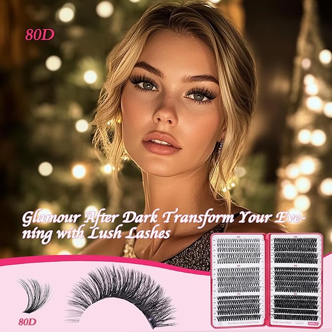 Lash Clusters 600PCS - Eyelash Clusters 20D+30D+40D+50D+60D+80D Wispy Individual Lashes D Curl Lash Extension 10-18MM Natural Lash Clusters DIY Cluster Eyelash Extensions for Beginners-Velvo Beauty