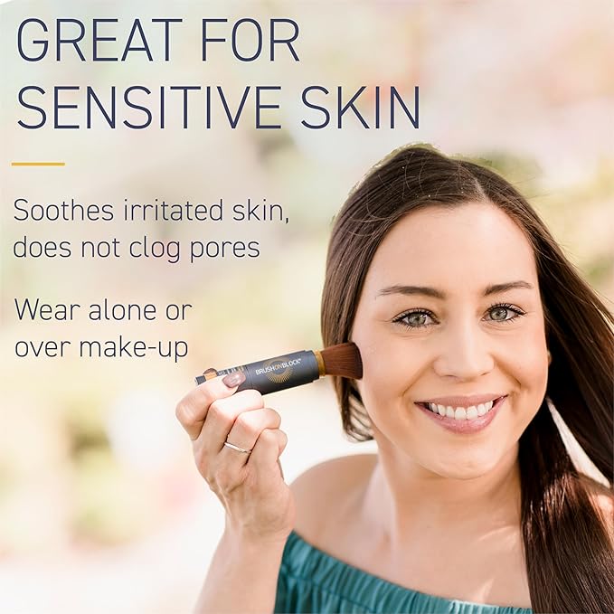 Brush On Block Full Face Sun Protection Kit, Translucent Mineral Powdered Sunscreen & Protective Lip Oil SPF 30, Reef Friendly, FSA HSA Eligible-Velvo Beauty