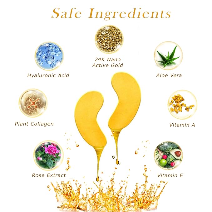 24K Gold Under Eye Patches Eye Masks For Dark Circles And Puffiness with anti-aging effect 20 pairs 40 pcs [medbeauty]-Velvo Beauty