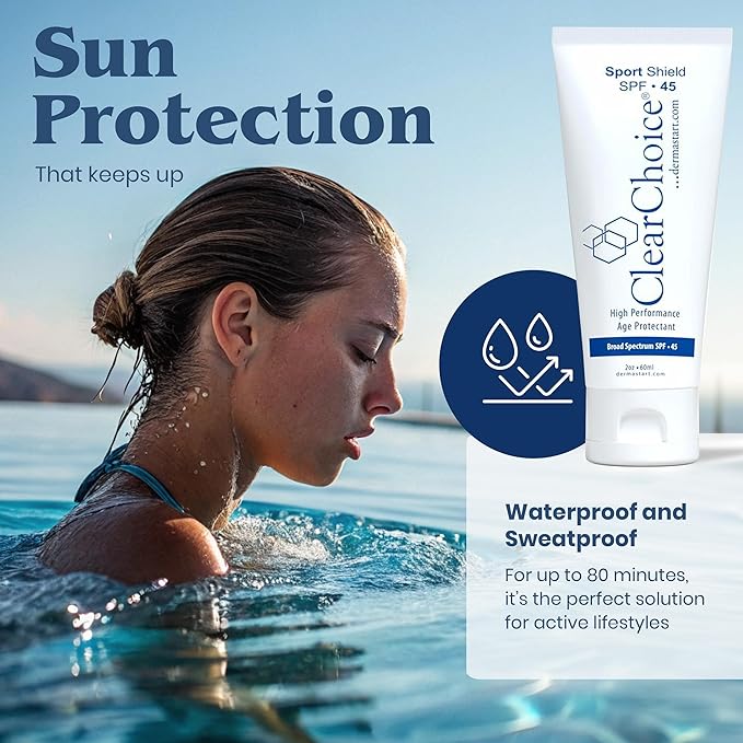 Clear Choice Travel Size Sunscreen for Face SPF 45, Mineral Oil Free Sunblock & Light Moisturizer with Zinc Oxide, Reef-Safe, Broad Spectrum, No White Cast, Dermatologist Recommended 2oz-Velvo Beauty