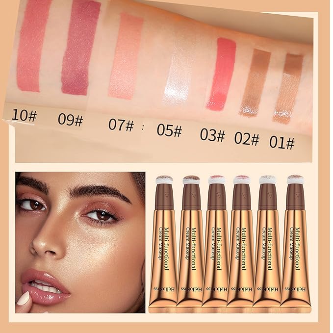 Liquid Blush Beauty Stick, Matte Face Blush with Cushion Applicator Easy to Blend Smooth Natural Silky Smooth Creamy Liquid Blush Wand Facial Blush Makeup Stick(#03 Pink)-Velvo Beauty