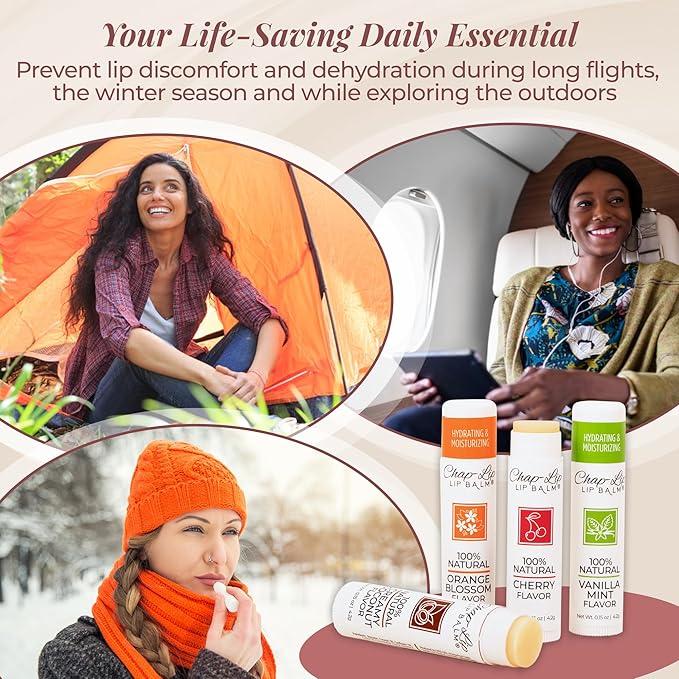 100% Natural Lip Balm Set - Hydrating and Moisturizing Beeswax Natural 4 Flavor Assortment - Lip Moisturizer for Dry Lips - Cocoa Butter - Petroleum Free Pack of 24-Velvo Beauty