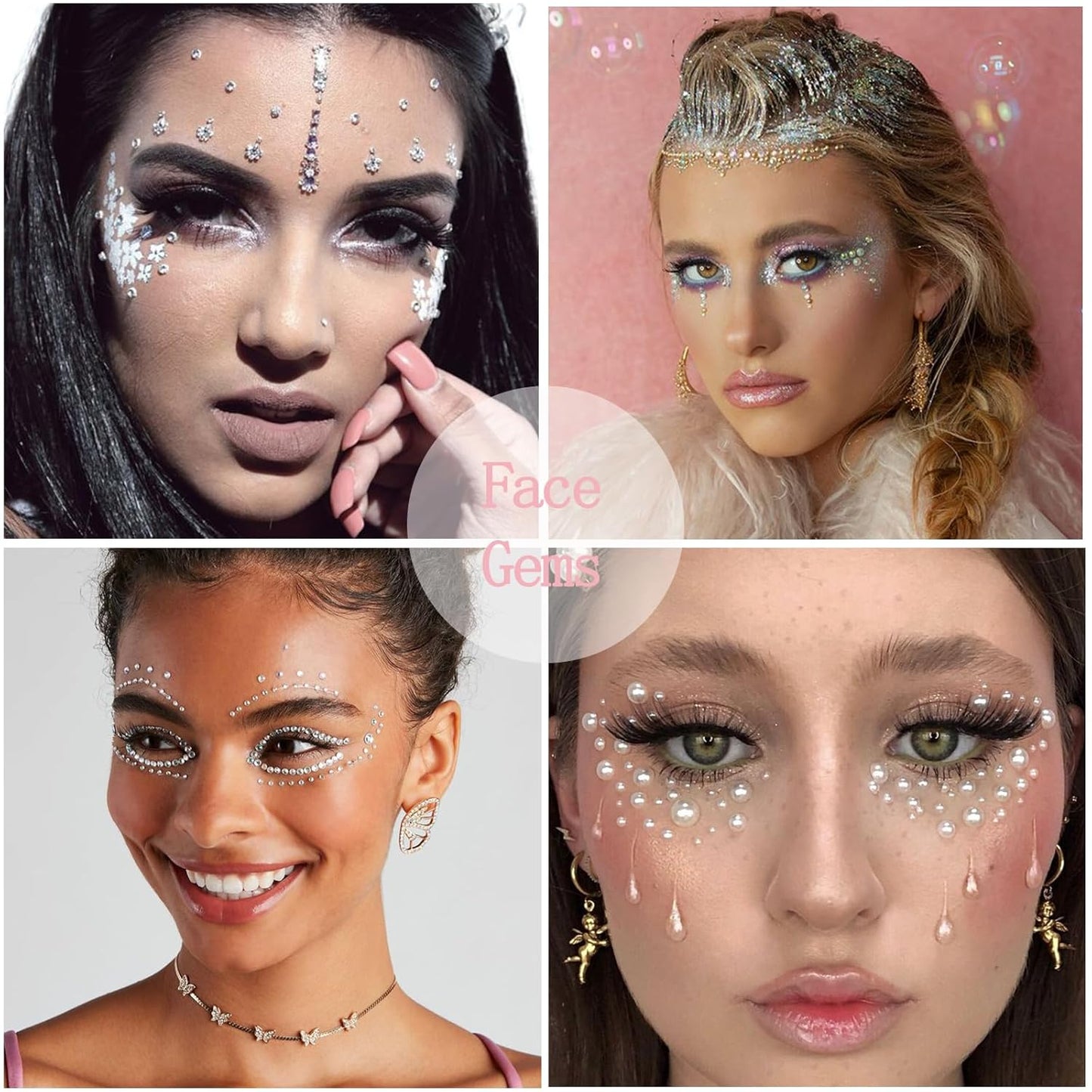 Bow Nail Art Charms with Rhinestones Glue Gel White Flatback Pearls Luxurious Nail Charms Supplies Accessories White Pearls Silver Steel Ball Nails Gems Jewelry for Women Nails Design-Velvo Beauty