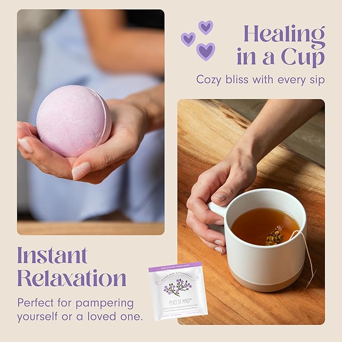 Unboxme Gifts Mini Lavender Spa Gift Set - Relaxation Gift Basket for Women - Self Care Package with Lavender Candle, Bath Bomb, Soap, Greeting Card & More-Velvo Beauty