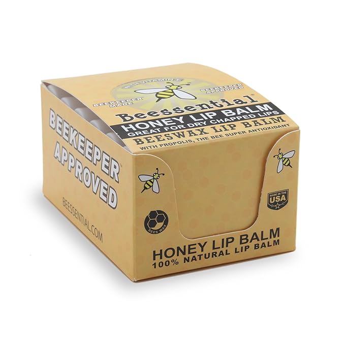 Beessential Natural Bulk Lip Balm, Honey, 18 Pack | For Men, Women, and Children. Great for Gifts, Showers, & More-Velvo Beauty