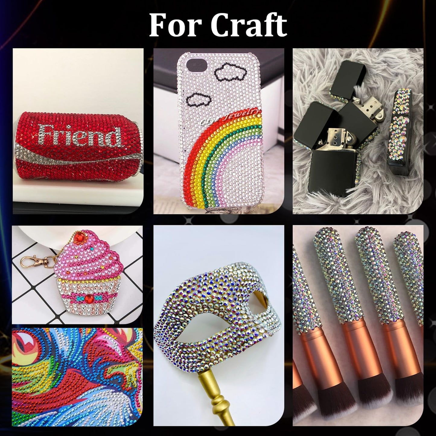 Rhinestones for Nails, Manicure Gem, Flatback Glass Crystal AB + Transparent Clear Gemstones and Colorful Resin Beads, 2-5mm Round Gems for Professional Salon DIY Nail Art with Pickup & Dotting Tools-Velvo Beauty