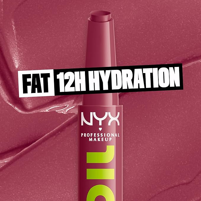 NYX PROFESSIONAL MAKEUP Fat Oil Slick Click, Lightweight, Buildable, Pigmented Vegan Lip Balm - Thats Major-Velvo Beauty