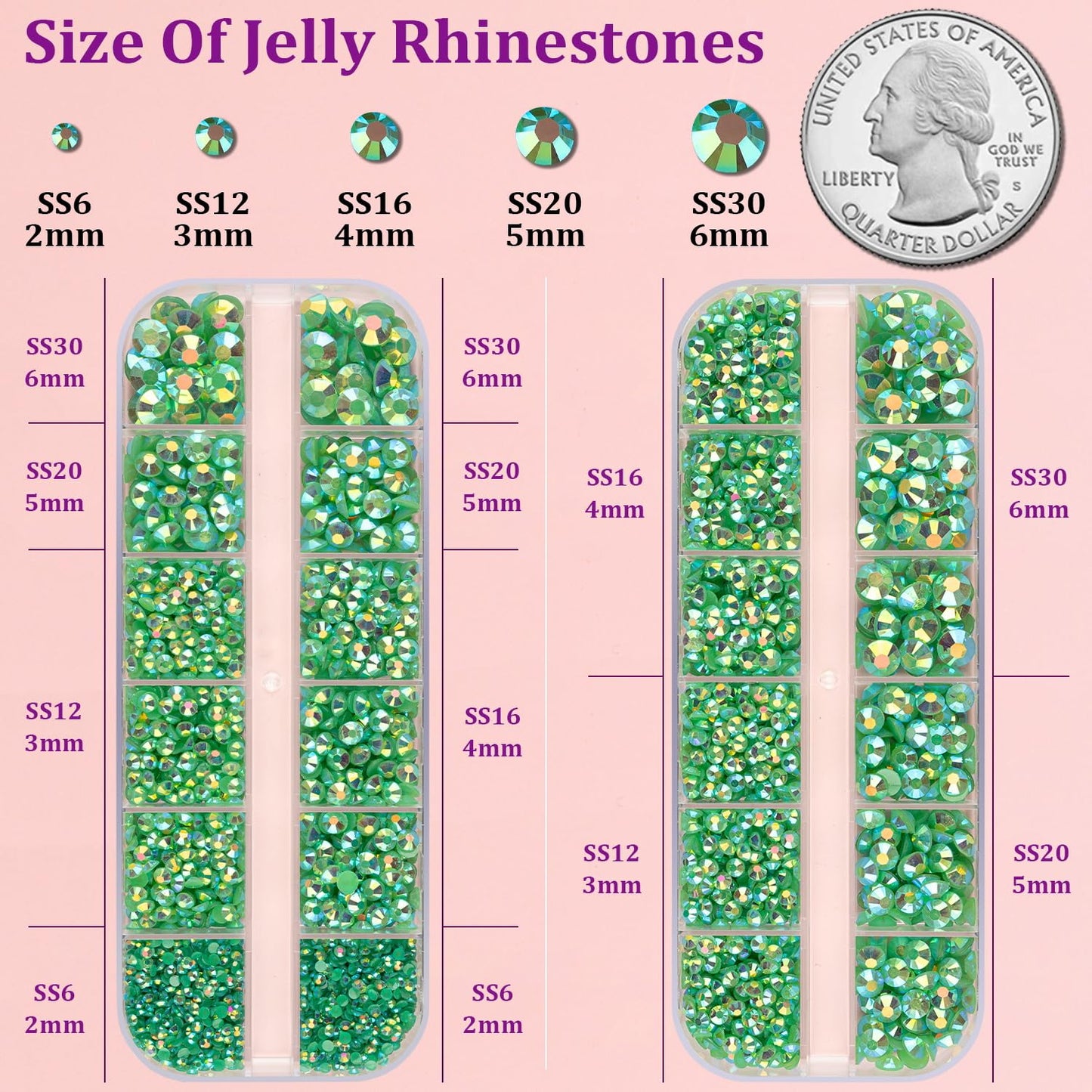 Resin Jelly Rhinestones for Crafting with B7000 Jewelry Glue, 2 Boxes Dark Green AB Flatback Crystals with 3Pcs 10ml Glue, Bedazzling Non Hotfix Gems for DIY Tumblers Clothing Shoes Manicure-Velvo Beauty