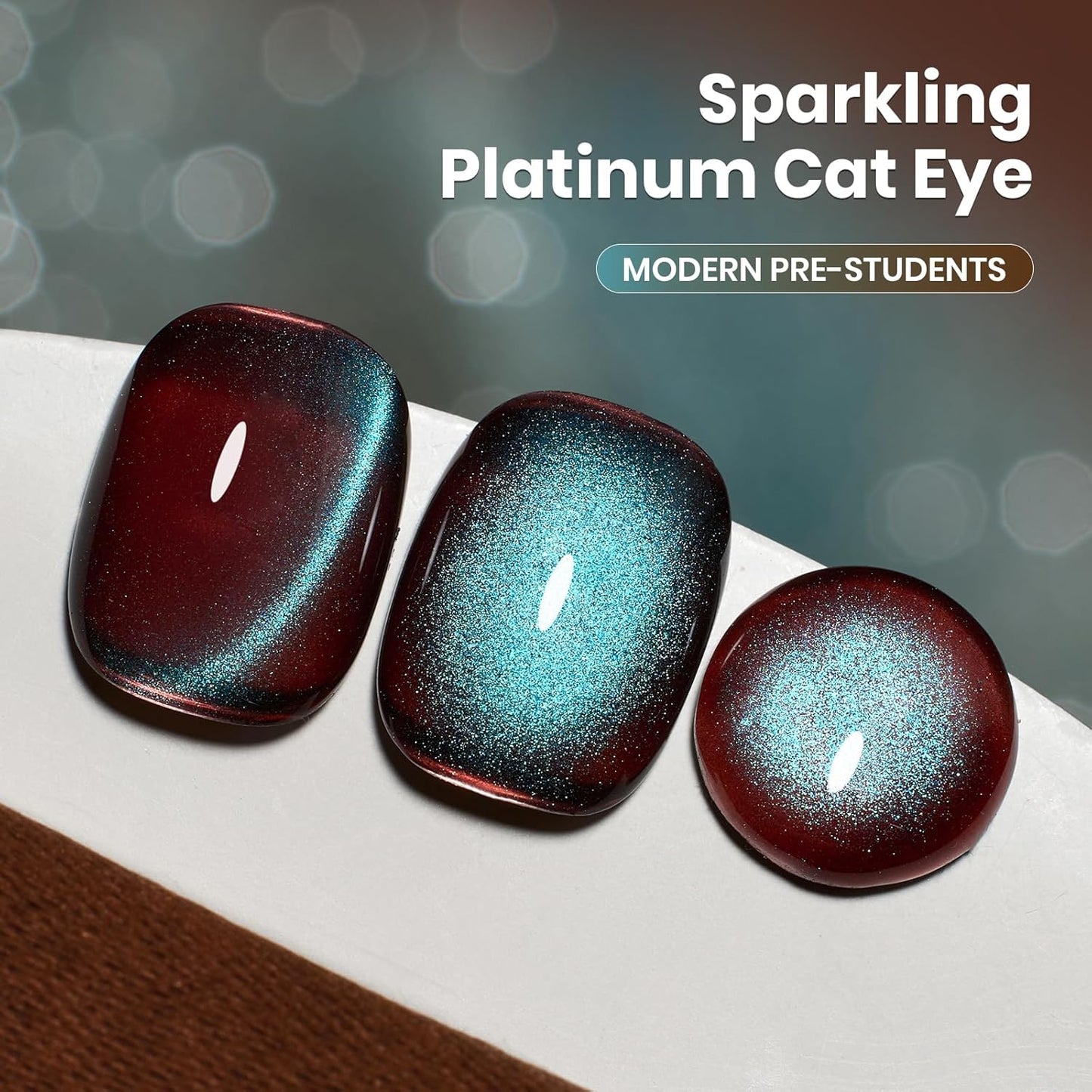 Beetles Brown Cat Eye Gel Nail Polish - Aurora Mocha Cat Eye Gel Polish, 15ML Blue Powder Brown Glitter Fall Gel Polish Magnetic Shimmer Effect Soak Off UV Nail Art Design Manicure Gifts for Women-Velvo Beauty