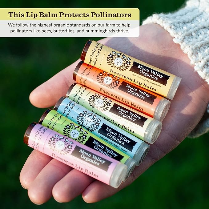 Moon Valley Organics Beeswax Lip Balm for Moisturizing Lips and Cuticles (VELVETY VANILLA, 3-Pack)-Velvo Beauty