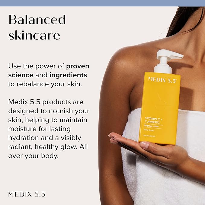 MEDIX 5.5 Vitamin C Cream Face Lotion & Body Lotion Moisturizer | Anti Aging Skin Care Firming & Brightening Cream Diminishes The Look Of Uneven Skin Tone, Age Spots, & Sun Damaged Dry Skin, 15 Fl Oz-Velvo Beauty