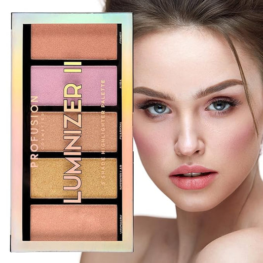 Profusion Cosmetics 5 pc Luminizer Makeup Palette for Mesmerizing Look, Raise Your Makeup Routine with Premium Beauty Kit and Get Flawless Look-Velvo Beauty