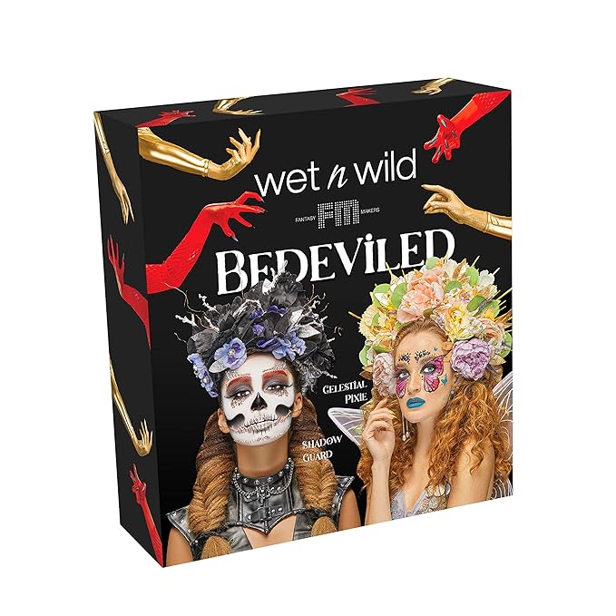 wet n wild Fantasy Makers Bedeviled Halloween PR Box - Makeup Set with Versatile Brushes, Unique Sponges,Vibrant Buildable & Blendable Palettes, & Lip Glosses for Unique Looks, Cruelty-Free & Vegan-Velvo Beauty