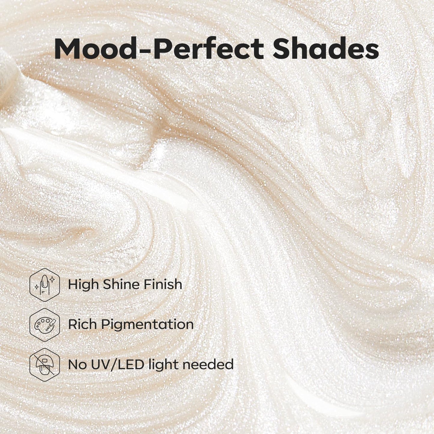 modelones Pearl White Nail Polish, Shimmer Glitter White 15 ml Quick Dry Nail Lacquer Strengthener Long Last Shine Fingernail Toe Nail Art DIY Home Travel Manicure Gift for Women Girls 0.5 Fl Oz-Velvo Beauty