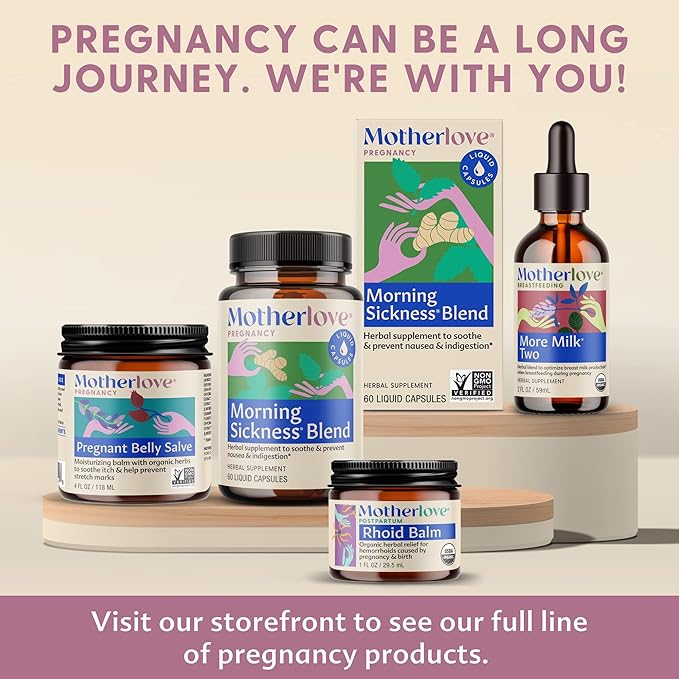 Motherlove Pregnant Belly Oil (4 oz) Natural Moisturizer to Soothe Itchy Skin & Prevent Stretch Marks—Non-GMO, Organic Herbs, Vegan-Velvo Beauty