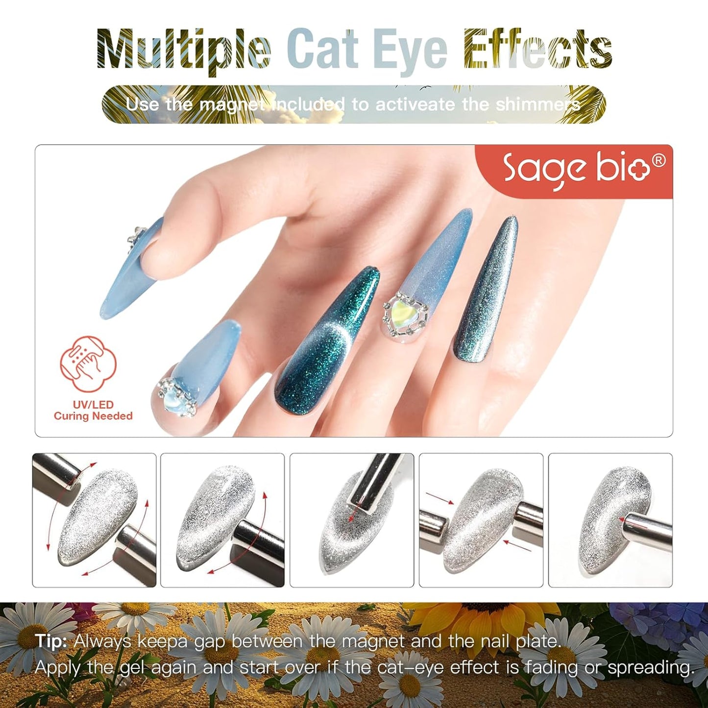 Cat Eye Gel Nail Polish, 15ml Magnetic Gel, High-Gloss Finish, Long-Lasting, DIY Manicure Kit with Magnet Stick, Stunning 3D Magnetic Effect, 04-Velvo Beauty