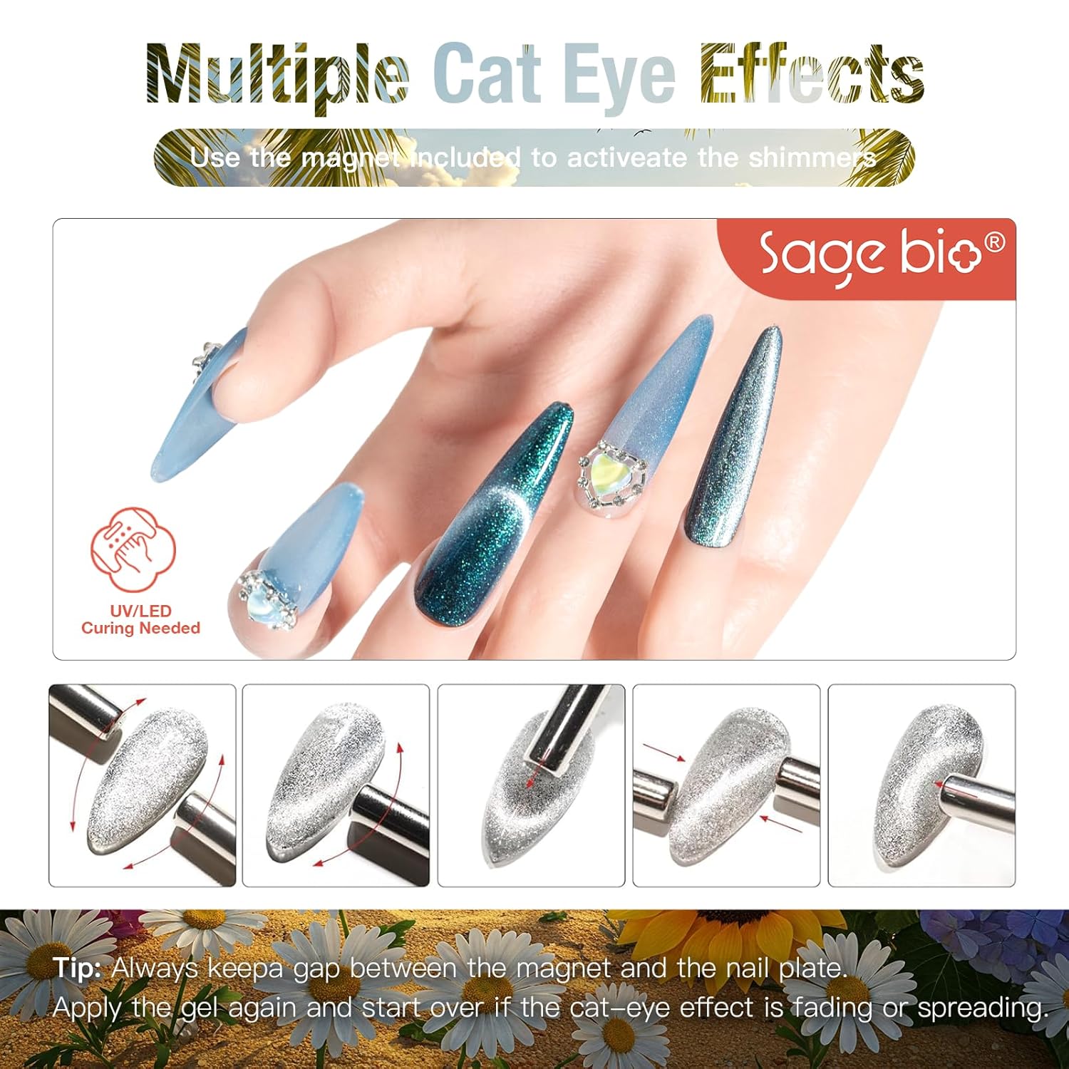 Cat Eye Gel Nail Polish, 15ml Magnetic Gel, High-Gloss Finish, Long-Lasting, DIY Manicure Kit with Magnet Stick, Stunning 3D Magnetic Effect, 04-Velvo Beauty