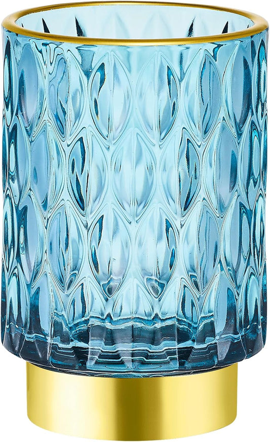 Makeup Brush Holder Organizer,Toothbrush Holders,Desk Pen Pencil Holder,Multifunctional Vintage Glass Brush Cup（A39-3-US）-Velvo Beauty