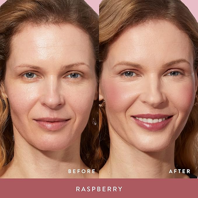 LAURA GELLER NEW YORK Baked Blush-n-Brighten Marbleized Blush for Cheeks - Raspberry Finish - Buildable Color-Velvo Beauty