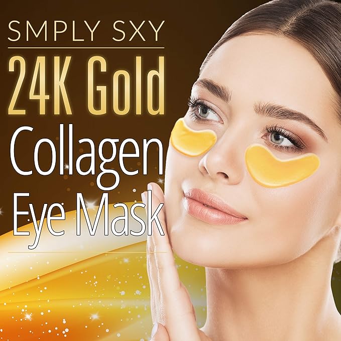 24k Gold Collagen Eye Mask: Hydrogel Under Eye Patches with Collagen & Hyaluronic Acid - Hydrating Under Eye Mask for Dark Circles, Puffy Eyes, & Under Eye Bags - Cooling Gel Treatment Pads - 15 Pairs-Velvo Beauty