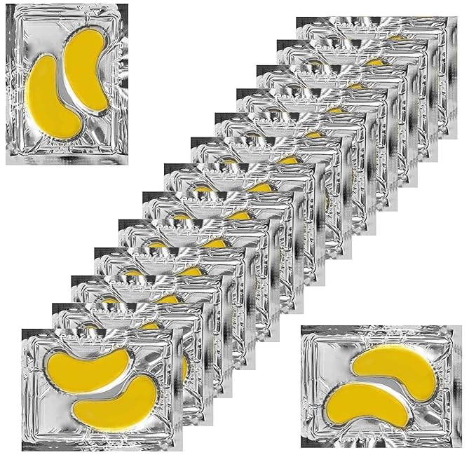 48Pcs/24Pairs 24K Gold Gel Crystal Collagen Eye Pads, Under Eye Mask for Moisturizing, Fine Lines, Dark Circles& Puffy Eyes Under Eye Patches-Velvo Beauty