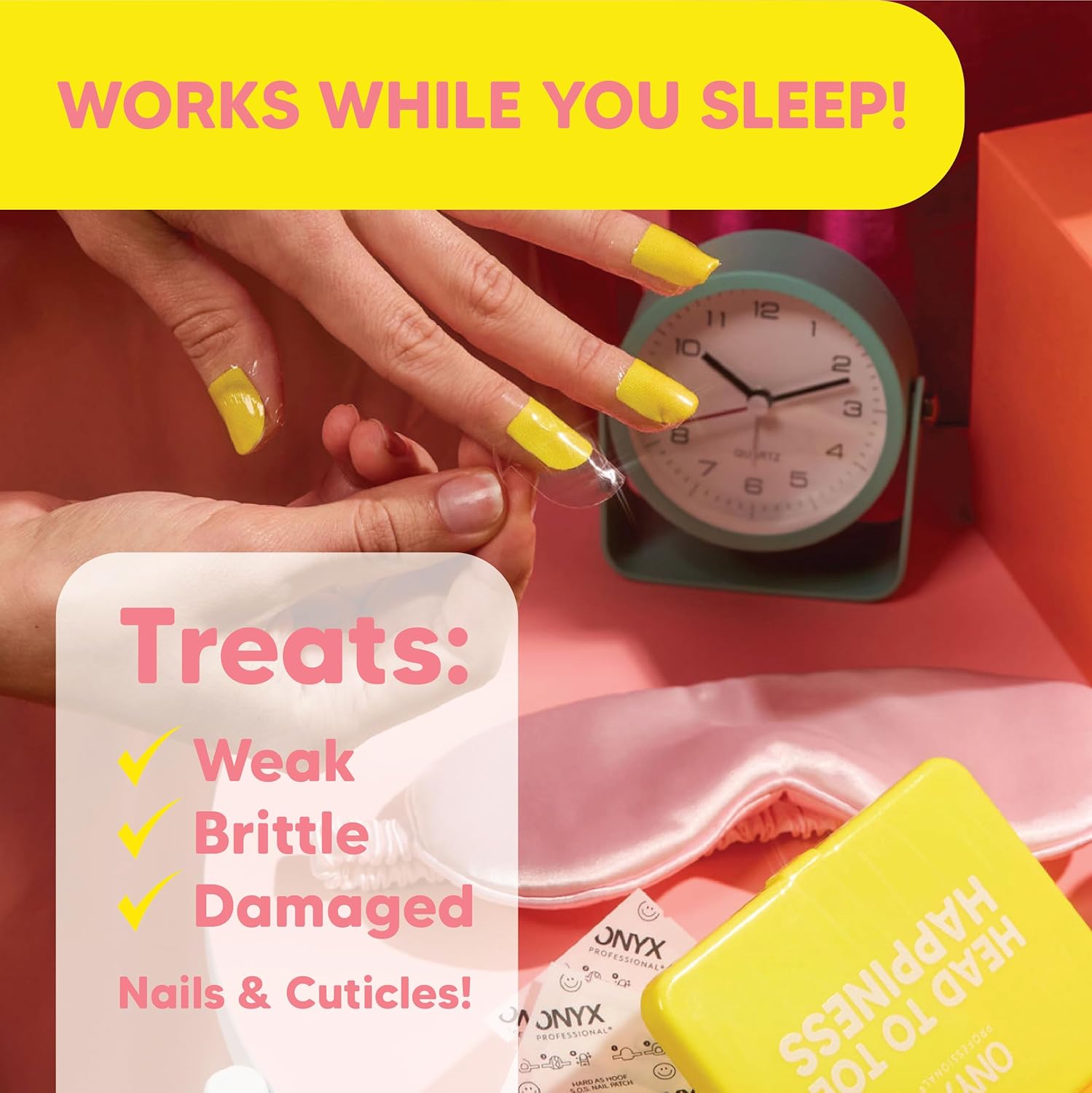 Onyx Professional Hard as Hoof S.O.S Nail Patches - Nail and Cuticle Strengthening Treatment Repair Patches, Nail Growth, Repair, 20 Count-Velvo Beauty