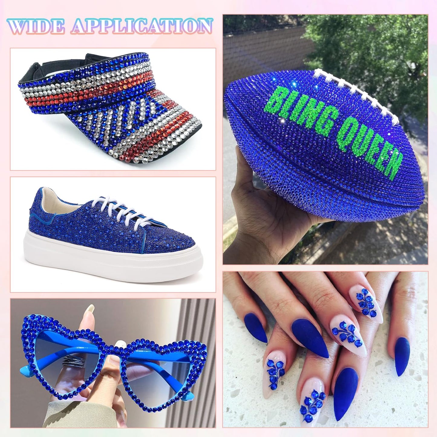 25000Pcs Resin Rhinestones with Tweezers for Crafting, 2-6mm Mixed Sizes (Royal Blue) Non Hotfix Flatback Gems, Bedazzling Crystal for DIY Crafts Clothing Tumblers Mugs Shoes Decor Nail Art-Velvo Beauty