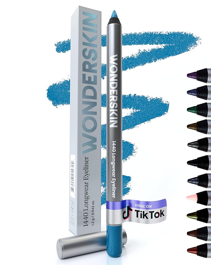 Wonderskin Eyeliner Pencil, 1440 Longwear Blue Eyeliner Pencil - Waterproof, Sharpenable & Smudge Proof-Velvo Beauty