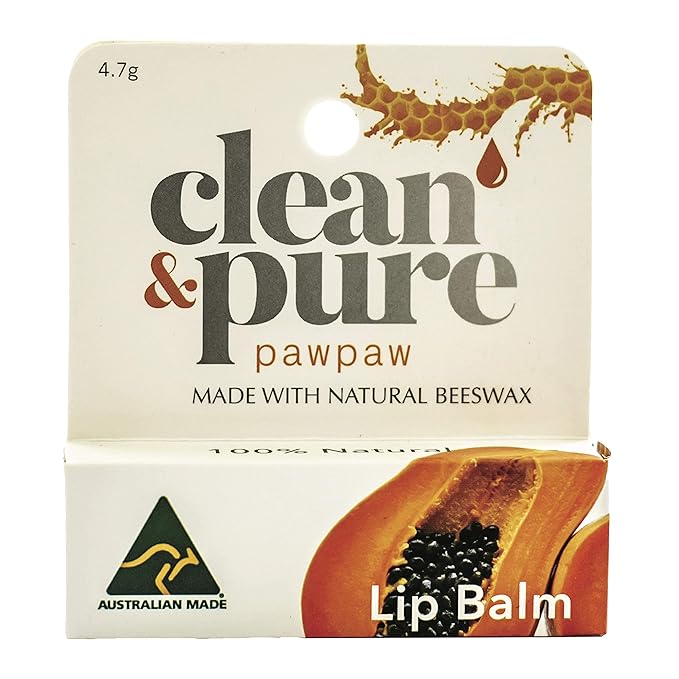 Lip Balm (Pawpaw) 100% Natural Beeswax, Vitamin E | Olive Oil Based Treatment for Dry, Chapped Lips | Made in Australia…-Velvo Beauty