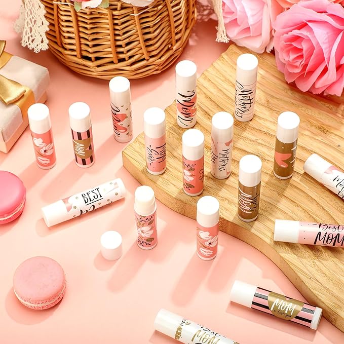 Dunzy 50 Pcs Mother's Day Lip Balm in Bulk Gift Set Moisturizing Lip Moisturizer Party Favors with Assorted Fruit Flavors for Best Mom Women Dry Chapped Lips Mother's Day Gifts-Velvo Beauty