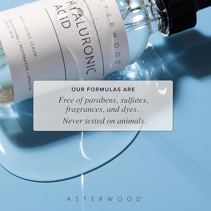 Asterwood Hyaluronic Acid Serum for Face - Plumping, Anti-Aging, Hydrating - Fragrance-Free - 2 Fl Oz-Velvo Beauty