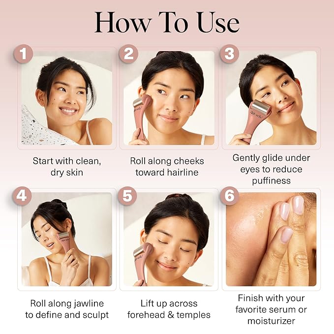 Kitsch Ice Roller for Face – Stainless Steel Face Ice Roller to Reduce Puffiness, Redness & Headaches – Cooling Facial Roller for Skin Care, Irritation Relief & Spa-Like Experience at Home - Pink-Velvo Beauty