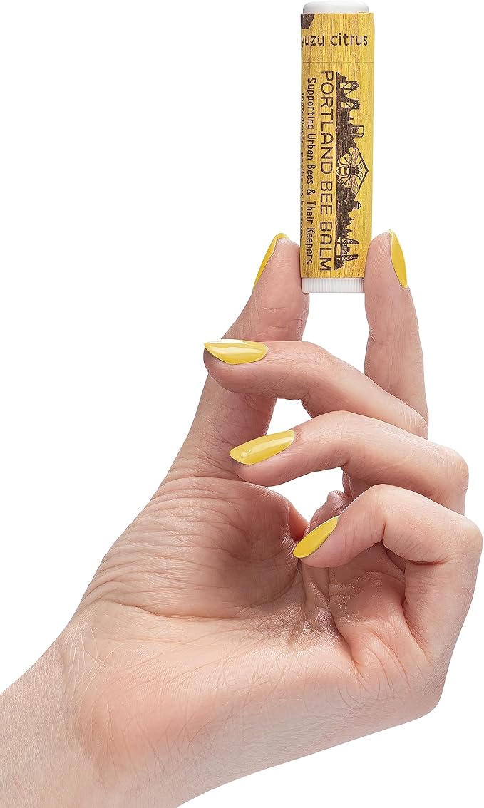 Portland Bee Balm All Natural Handmade Beeswax Based Lip Balm, Yuzu Citrus 24 Count-Velvo Beauty