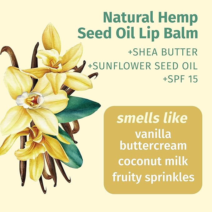 Hempz NEW Vanilla Lip Butter Balm, Soothing and Hydrating Lip Care for Men or Women, .44oz-Velvo Beauty