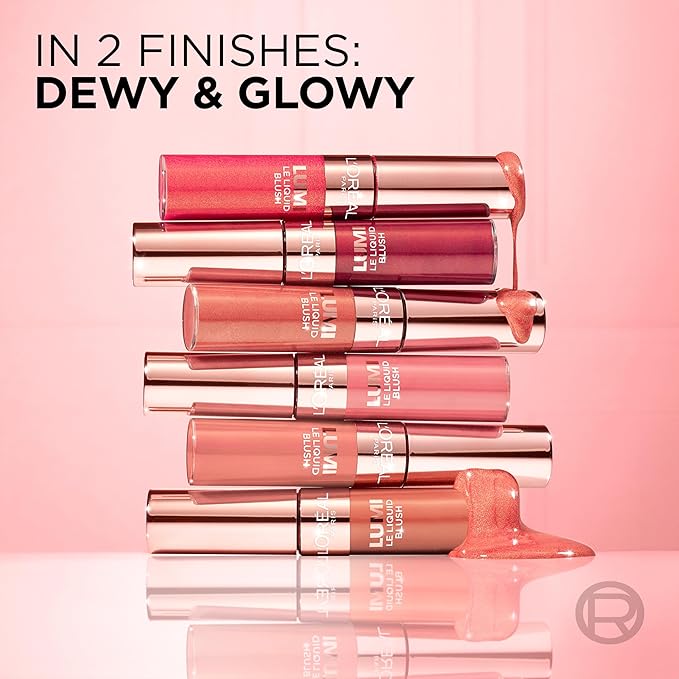 L'Oreal Paris True Match Lumi Le Liquid Blush, Intense Lightweight Blush Formula With Liquid Pigments, Glowy True Rose, 0.33 Fl Oz-Velvo Beauty