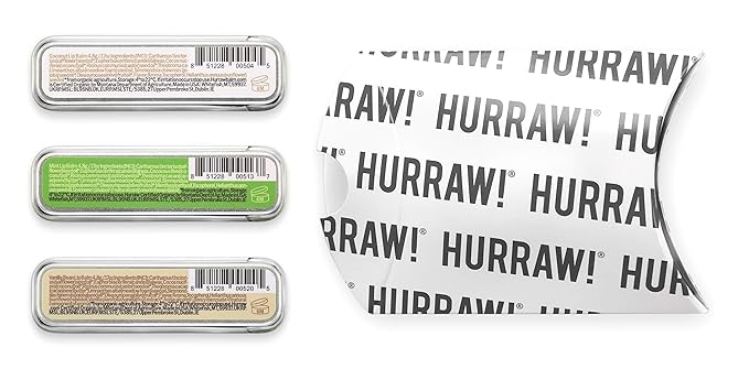 Hurraw! Coconut, Mint, Vanilla Lip Balm Slim Slider Tins, 3 Pack Bundle: Organic, Certified Vegan, Cruelty and Gluten Free. Non-GMO, All Natural Ingredients. Bee, Shea, Soy and Palm Free. Made in USA-Velvo Beauty