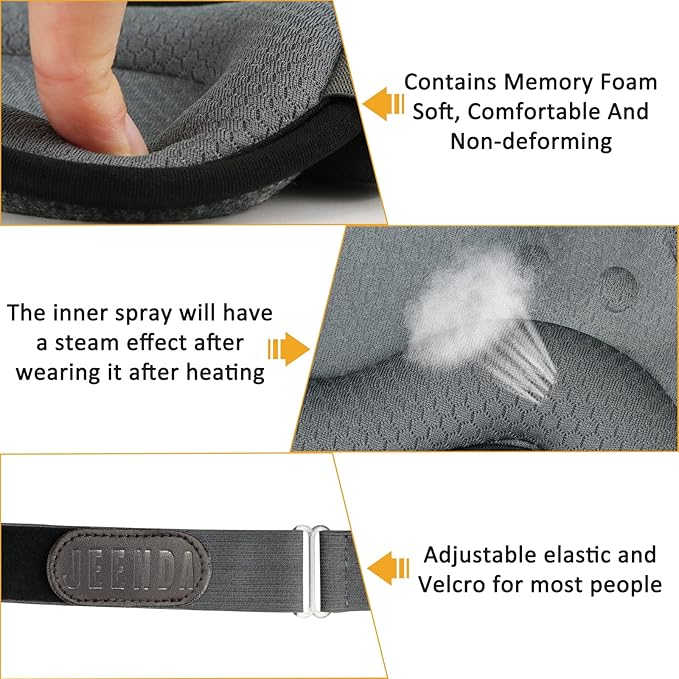 Heated Steam Eye Mask, Warm Compress For Eyes, Pressure Relief Eye Mask For Sleeping, Relieve Eye Fatigue and Eye Strain-Velvo Beauty