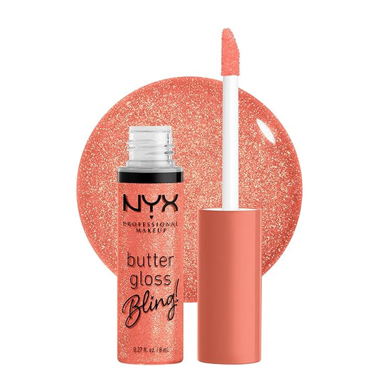 NYX PROFESSIONAL MAKEUP Butter Gloss Bling Lip Gloss, Non Sticky and Shiny Vegan Lip Makeup - Dripped Out-Velvo Beauty