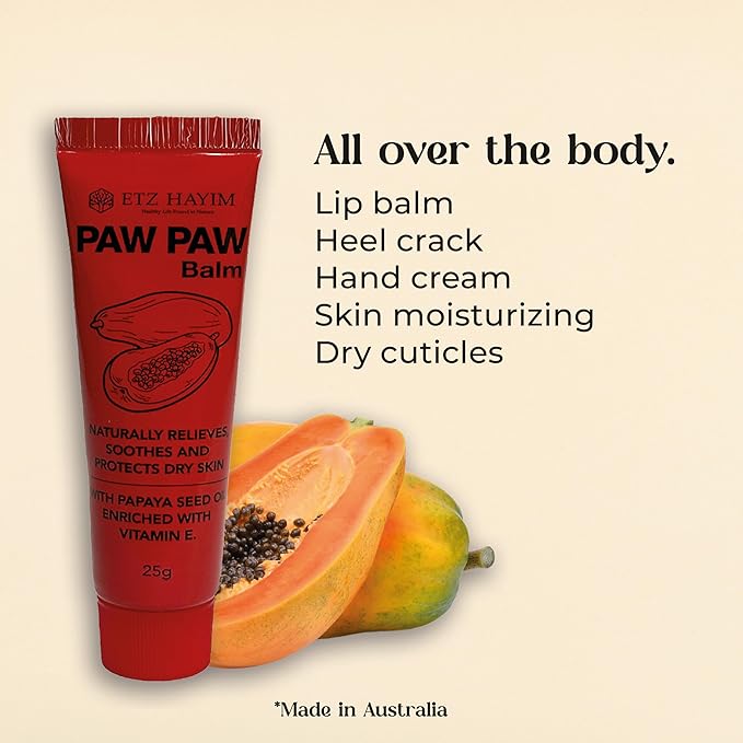 Paw Paw Ointment 25g - Pack of 6 Multi-Purpose Balm, for Lips, Skin, Hair, Cuticles, Nails and Beauty Finish. Made in Australia. Papaw enriched with vitamin E.-Velvo Beauty