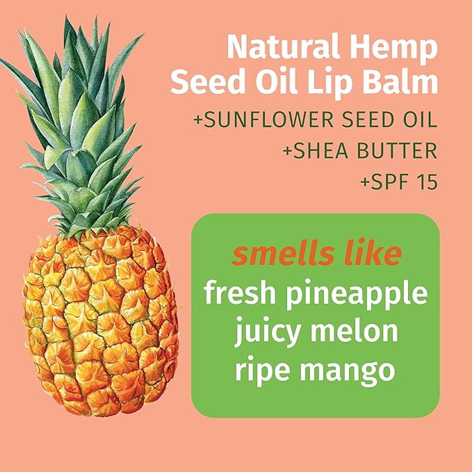 Hempz SPF 15 Lip Balm, Sweet Pineapple & Honey Melon Herbal Soothing Lip Care, for Men or Women .44 oz.-Velvo Beauty